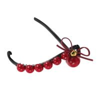 HAPINARY Élégant Accessoire Capillaire Nœud Rouge et Perles Barrette à Tordue Clip de Fixation pour Chignon et Quotidienne