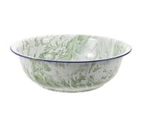 HAPINARY Émail Bassin 34 Cm Style Rétro avec Large Ouverture et Bord Confortable, Usage Cuisine et Bain de Pieds pour Toute la Famille
