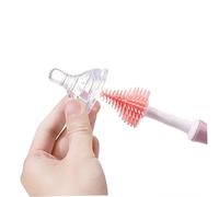 HAPINARY Ensemble Daccessoires Dallaitement Lot De 2 Brosse Pour Tétine Brosse Pour Biberon Tête De Brosse Rotative En Silicone Douce Pour La Bouche De Bébé Rose