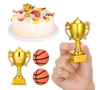 HAPINARY Ensemble de Décorations de Gâteau de Basketball pour Anniversaire Garçons, 2 Sets en Plastique et Silicone, Ambiance Festive et Esprit Célébration Renforcé