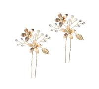 HAPINARY Épingle à Cheveux Mariée en Alliage de Zinc Or, 2 Pièces, Design Fleur à Cinq Pétales, Pratique et Élégante Danse Vie Quotidienne