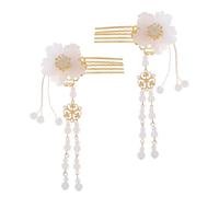 HAPINARY Épingles à Cheveux Longues Chevelures Blanches Faites Main Hanfu en Cristal et Verre, Élégantes et Charmantes Lors de Fêtes Costumées ou Séances Photo