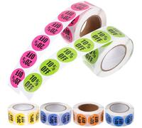 HAPINARY Étiquettes Autocollantes Rondes Adhésif Fort et Facile à Décoller 1 Pouce en Papier Couché 6 Rouleaux de 500 Pièces pour Affichage de Prix en Boutique