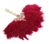 HAPINARY Éventail à Plumage Fait Main Orné de Cristaux pour Mariage, Accessoire Unique en Plastique et Plume, comme Décoration ou Accessoire Photo de Mariée