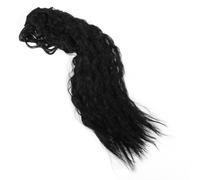 HAPINARY Extension de Cheveux à Griffes, Postiche Synthétique, 16 Clips, Fibre Haute Température, Noir, pour Cheveux Clairsemés, Usage Quotidien et Fêtes