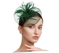 HAPINARY Femme Verte 2 Pièces Bandeau à En Coiffe De Chapeaux Fantaisie Filet Accessoires De Casque Arc Green
