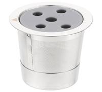 HAPINARY Filtre à Café Réutilisable en Acier Inoxydable Argenté, Capsule Compatible pour Machine à Espresso, Panier Permanent Couvercle, pour Amateurs de Café