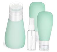 HAPINARY Flacons de Voyage Souples Bouteilles Vides 4 Pièces 3 X 90 Ml Gris Vert 1 X 50 Ml Transparent Pulvérisateur Portable Réutilisables pour Soins Personnels Cosmétiques