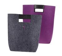 HAPINARY Fourre-Tout à Main en Feutre Gris Et Violet, Grand Format, Résistant Et Réutilisable, Organiseur à Bible Pratique, Paquet Biblique Polyvalent pour L'étude Biblique Transport, Lot De 2