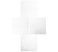 HAPINARY Gabarits en Acrylique pour Quilting la Main, Lot de 4 Pochoirs Translucides Sashiko 20 X 10 CM Formes Géométriques Variées, Outils de Couture pour Broderie Artisanale