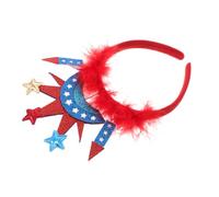 HAPINARY Horoscope de soleil de l'indépendance américaine bandeaux de jour patriotique accessoires de costume statue de la liberté bandeau diadème bandeau drapeau américain flanelle