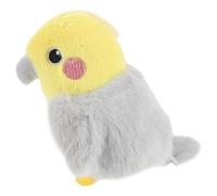 HAPINARY Interactif pour Chat D’Oiseau Gris-Jaune avec Battement D’Ailes Électrique, Gazouillis Réaliste, Matériau Anti-Morsure, Activation Tactile et 7 Modes de Jeu, pour Divertissement