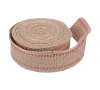 HAPINARY Jute Webbing Tape With Intricate Red Stripe Pattern For Chair Repair And Crafting, Sturdy Braided Rope For Upholstery And Indoor Use