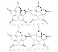 HAPINARY Kit 100 Porte-clés Argentés Avec Anneaux En Métal Et Chaînes à 4 Maillons, Mini Anneaux Ouverts Pour Bijoux Diy Artisanat, Accessoires Unisexes Pour Création Et Présents Personnalisés