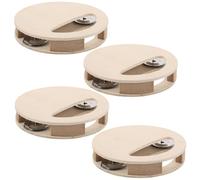 HAPINARY Kit de 4 Hochets en Bois Non Peints pour Garçon et Filles Instrument de Maracas Montessori, Sensoriel à Peindre Diy, Hochet Musical en Bois Rond pour Éveil et Motricité Fine