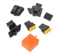 HAPINARY Kit de Commutateurs pour Moto 7 Pièces, Interrupteur de Clignotants et Bouton de Klaxon pour Guidon, Plastique et Alliage Solide, Compatible Multi-modèles, Commande