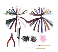 HAPINARY Kit de Guirlandes Cheveux Pailletées Couleurs Mèches Résistantes Chaleur avec Outils pour Filles et Femmes Extensions Brillantes pour Fêtes et Coiffures Féeriques