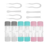 HAPINARY Kit Portable de 3 Étuis à Lentilles de Contact en Silicone sans Odeur avec Outil Applicateur et Retrait, Couleurs Gris, Bleu Lac et Rose, Récipient de Trempage Étanche