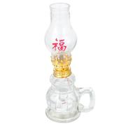 HAPINARY Lampe à Pétrole Rétro Transparente en Verre, Alliage et Coton | Décorative, Festive et Délicate, pour Fêtes, Dîners Familiaux, Collection, Style Chinois