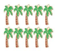 HAPINARY Lot de 10 Breloques Palmier Hawaïen en Métal Solide, Pendentifs Cocotier DIY pour Création Bijoux, Boucles D’oreilles, Bracelets et Colliers Style Tropical, Accessoires Créatifs