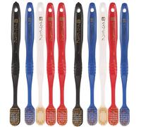 HAPINARY Lot de 10 Brosses à Dents en Bambou Charbon Super Fines, Poils Souples, Ergonomiques et Écologiques, Soins Bucco-dentaires Quotidiens pour Toute Couleur Aléatoire Style Aléatoire
