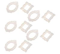 HAPINARY Lot de 10 Mini Cadres Photo Vintage en Résine Ab Électroplaquée, Ovales et Rectangulaires Baroques en Relief, Accessoires pour Nail Art, Présentoirs Légers et Portables