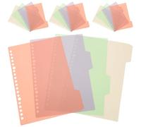 HAPINARY Lot de 10 sets de Intercalaires A5 en PP Colorés 4 Onglets Séparateurs Amovibles Perforation 20 Trous pour Classeurs à Feuilles Mobiles et Blocs-Notes Fournitures de Bureau et