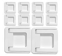 HAPINARY Lot de 10 Verrous de Limite de Fenêtre Coulissante en Abs Blanc, Sécurité Garçon et Filles Anneaux Dissimulés, pour Portes de Placard et Fenêtres Domestiques