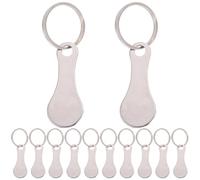 HAPINARY Lot de 12 Jetons de Chariot en Acier Inoxydable Argenté, Porte-clés Portable et Démontable pour Caddies de Courses Pratiques