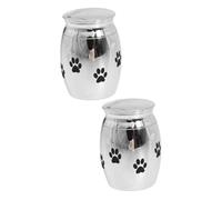 HAPINARY Lot De 2 Boîtes Cinéraires De Luxe pour Animaux De Compagnie en Acier Inoxydable Design Robuste Et Élégant