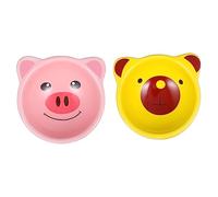 HAPINARY Lot de 2 Bols en céramique pour Hamster Anti-Morsure mangeoire pour Chinchilla Fournitures pour Animaux de Compagnie Adorable Forme de Dessin animé Style aléatoire