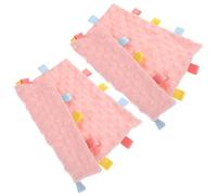 HAPINARY Lot de 2 Couvertures Apaisantes à Étiquettes Sensorielles Colorées, Tissu Ultra-doux à Picots, Format Carré 25x25 Cm, Serviettes de Sécurité pour Bébé, pour Sommeil et Voyages