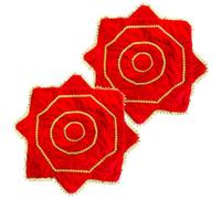 HAPINARY Lot de 2 Mouchoirs de Danse Rouges en Pleuche Embellissement Sequins, Réutilisables et Faciles à Transporter pour Fête et Performance