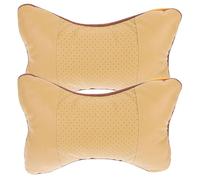 HAPINARY Lot de 2 Oreillers Cervicaux Auto D’os Beige, Appui-tête Ergonomique 4 Saisons pour Voiture, Protège-Cou de Voyage Confortable pour Conducteurs et Passagers