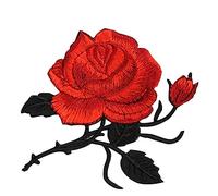 HAPINARY Lot De 2 Patchs Brodés Roses Rouges Thermocollants, Accessoires Couture, Couleur Rouge, Facile à Appliquer, Personnalisations Vêtements, Jeans, Chapeaux, Pour Diy Textile, Usage Quotidien