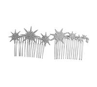 HAPINARY Lot De 2 Peignes à Cheveux Décoratifs En Métal Argenté, Strass, Taille Standard, Accessoires Pour Femmes Et Filles, Usage Mariage Et Soirée, Pinces Latérales Élégantes