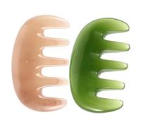 HAPINARY Lot de 2 Peignes de Massage en Résine et Cire d'Abeille pour Cuir Peigne Antistatique Outil de Gua Sha Massage Relaxant Portable pour Maison et Voyage