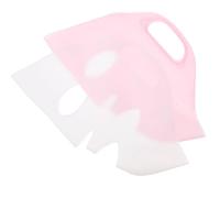 HAPINARY Lot de 2 Supports de Masques Faciaux Réutilisables en Silicone Doux 3D Masque de Beauté Hydratant pour Adultes Maintien pour Soin du Visage Couleurs Rose Transparent