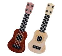 HAPINARY Lot de 2 Ukulélés Jouets pour Garçon et Filles, Mini Guitare Imitation 4 Cordes, Plastique Sûr, Couleurs Marron et Beige, Instrument de Musique pour Éducation Préscolaire