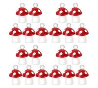 HAPINARY Lot de 20 Breloques de Champignon Rouge Pendentifs Naturels pour Création de Bijoux Porte-Clés Bracelets et Colliers DIY Accessoires Légers et Solide pour Artisanat