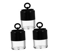 HAPINARY Lot de 3 Boîtes à Poudre avec Houppette 10g Petite Taille Plastique Noir pour Maquillage Voyage Application Professionnelle