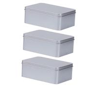 HAPINARY Lot de 3 Boîtes Carrées en Fer-blanc avec Couvercle, Grosse Taille, Boîte de Rangement Multifonction pour Bonbons, Feuilles de Thé, Biscuits - Étanche, Solide Présents et Stockage