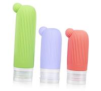 HAPINARY Lot De 3 Flacons De Toilette Multi-usages Contenants De Shampoing Vides Flacons Compressibles De Voyage 90 Ml 60 Ml Portables Et Réutilisables