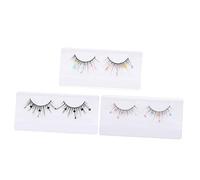 HAPINARY Lot De 3 Paires De Faux Cils À Paillettes Cils Cosmétiques Faux Cils Extensions De Cils Colorés Aspect Naturel Cils Naturels Pour Femmes Cils D'Aspect Naturel Cils Pour