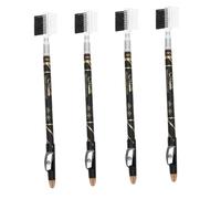 HAPINARY Lot De 4 Crayons à Sourcils Et Brosses Avec Taille-crayon Intégré, Noir Et Marron, Outils De Maquillage Pour Femmes, Précision Et Coiffage Des Sourcils, Usage Quotidien