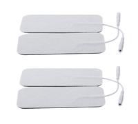HAPINARY Lot de 4 Patchs Électrodes Rectangulaires 5x10 Cm Fils, Compatibles Électrostimulateurs 2.0 et 2.5 Mm, Coussinets de Physiothérapie pour Massage Musculaire et Stimulation
