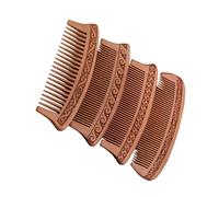 HAPINARY Lot De 4 Peignes En Bois De Pêcher Grosse Taille, Sculptés Double Face, Antistatiques, Peignes De Massage Pour Cheveux Bouclés, Épais Ou Normaux, Usage Coiffure Professionnel