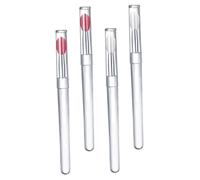 HAPINARY Lot De 4 Pinceaux À Lèvres En Silicone Avec Couvercle, Outils De Maquillage Pour Ombres À Paupières, Maquillage Avec Couvercle, Pinceau À Rouge À Lèvres Cosmétique, Cuillères À