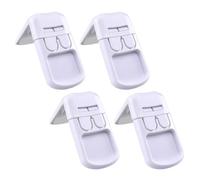 HAPINARY Lot de 4 Verrous de Sécurité pour Tiroirs et Armoires, Verrou à Angle Droit en Abs Blanc, Protection pour Bébés, Difficile à Ouvrir pour Garçon et Filles