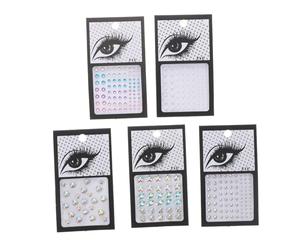 HAPINARY Lot De 5 Feuilles De Boucles D’oreilles Autocollantes Pour Filles, Strass Pour Visage Et Ongles, Multicolore, Format Mixte, Bijoux Autocollants Pour Fêtes Et Maquillage Artistique